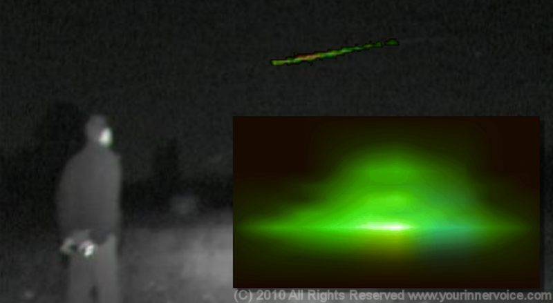 ECETI UFO imaged in color infrared with 3CCD camera at 20-30 feet distance.